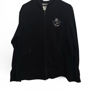 Disney Black Hoodie with Embroidered Character
